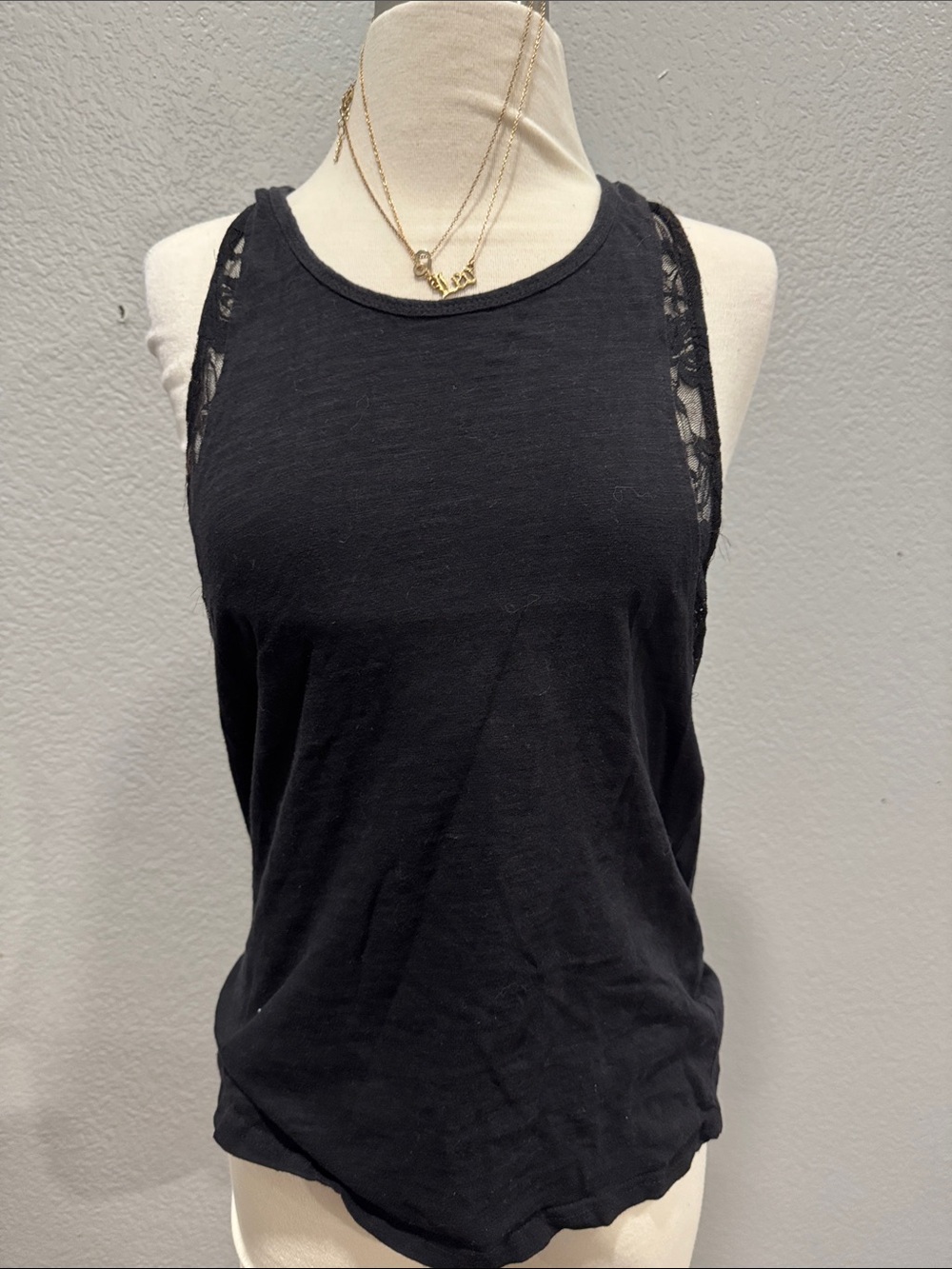 Color Story Black Lace-Trim Racerback Tank
